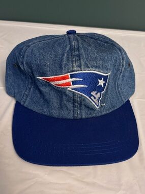 Vintage New England Patriots Denim Hat with adjustable strap Blue/Denim